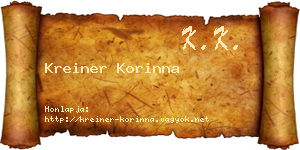 Kreiner Korinna névjegykártya
